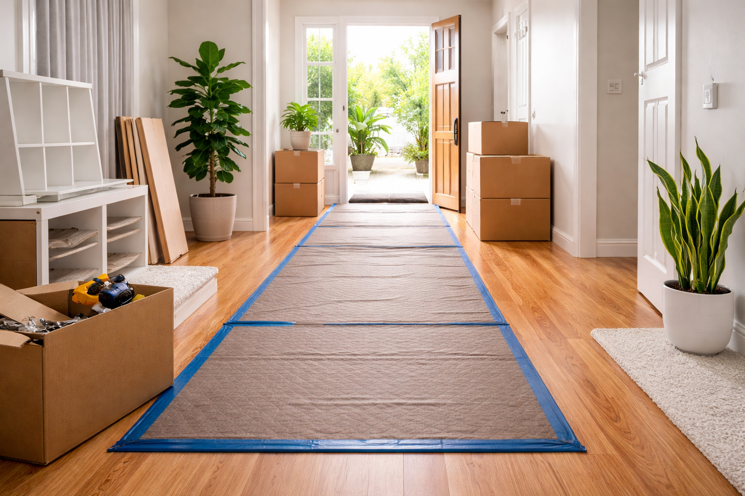 Moving day preparation.