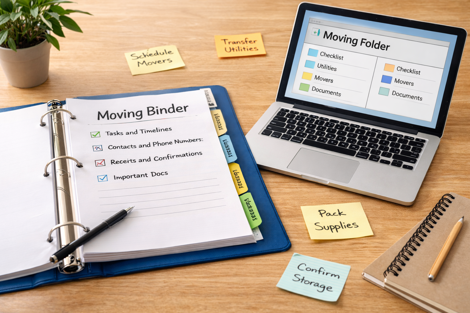 Physical vs. digital moving binder.
