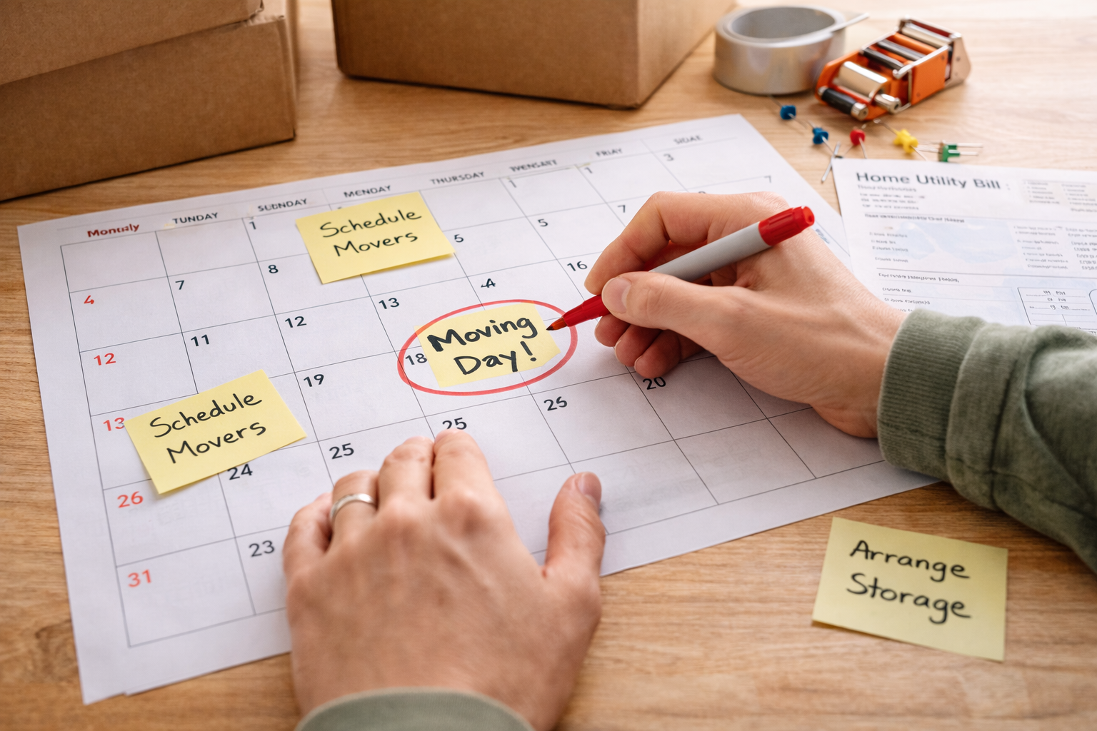 Deciding when to hire movers.