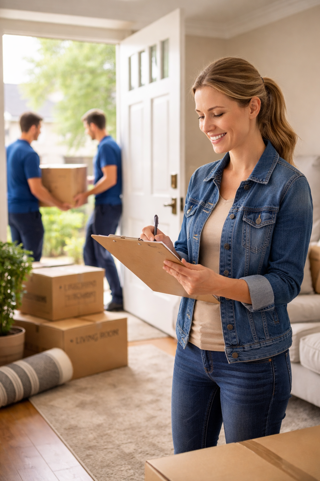 Unpacking at a new home.