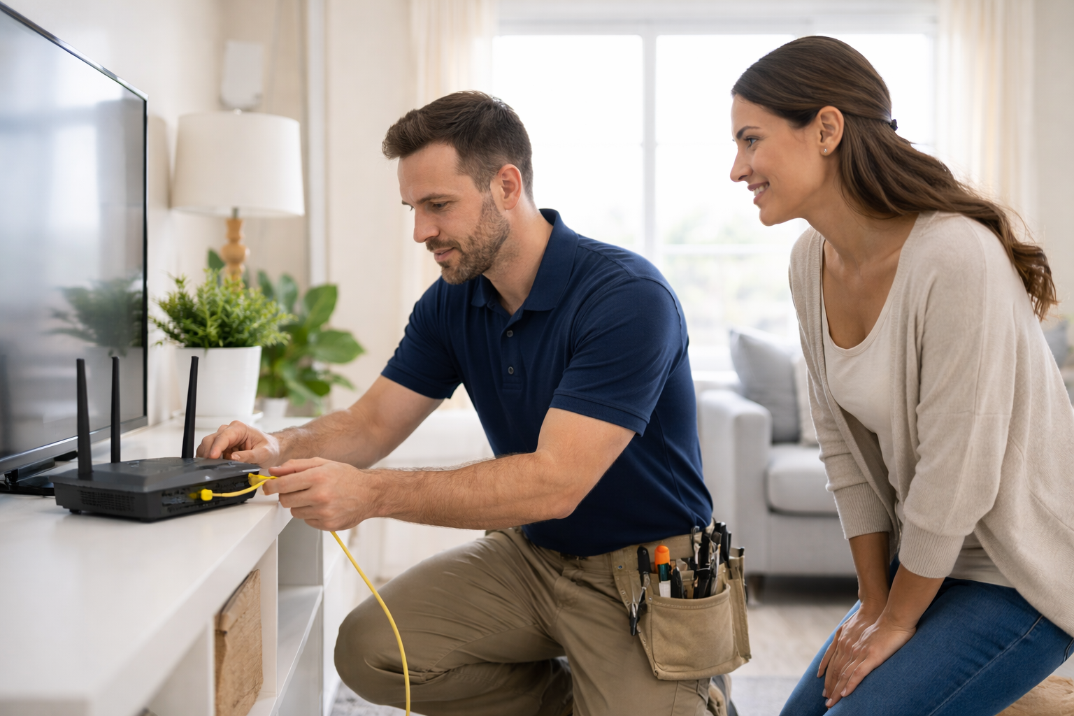 Setting utilities in a new home.