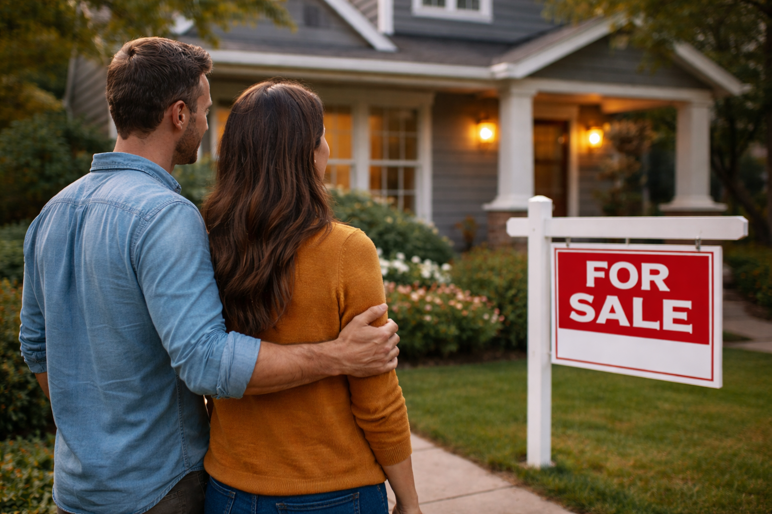 A couple put a for sale sign after shortly relocating.
