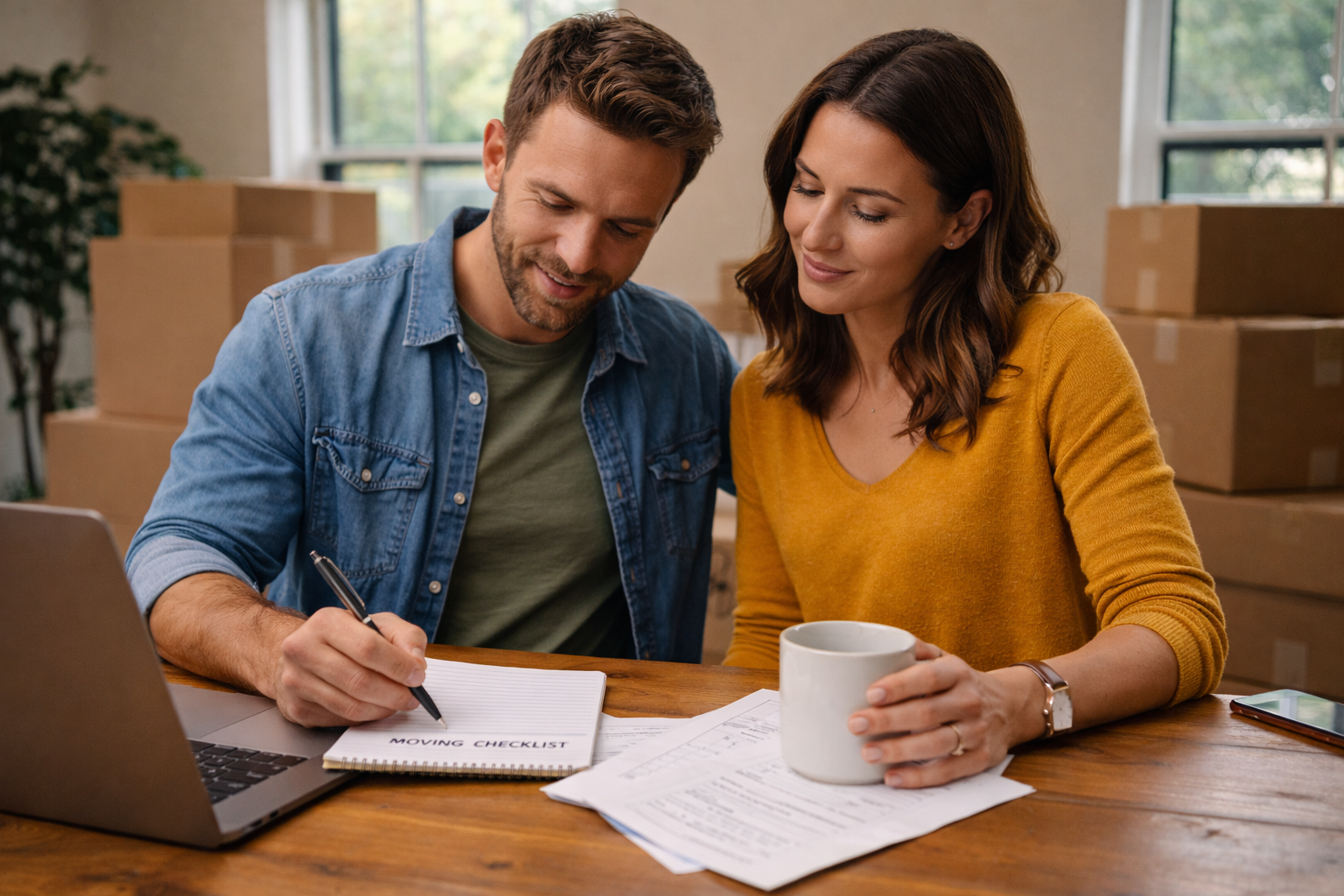 Couple discussing relocating.
