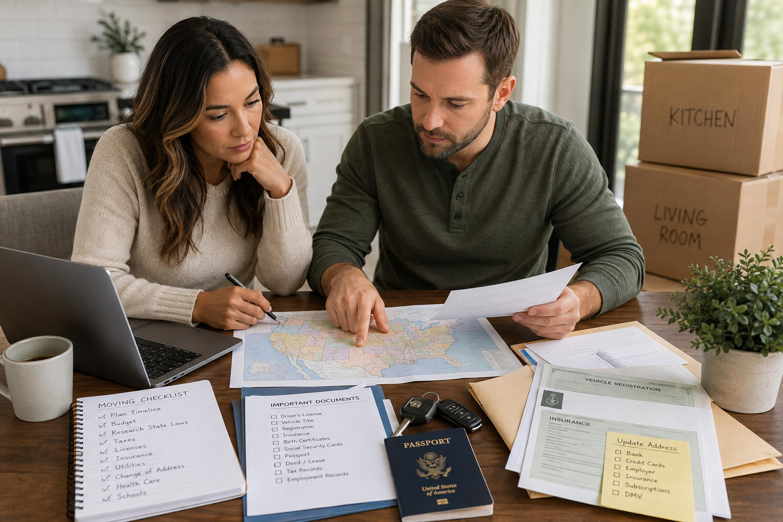 Discussing new, tax, state, and registration laws and regulation during relocating.